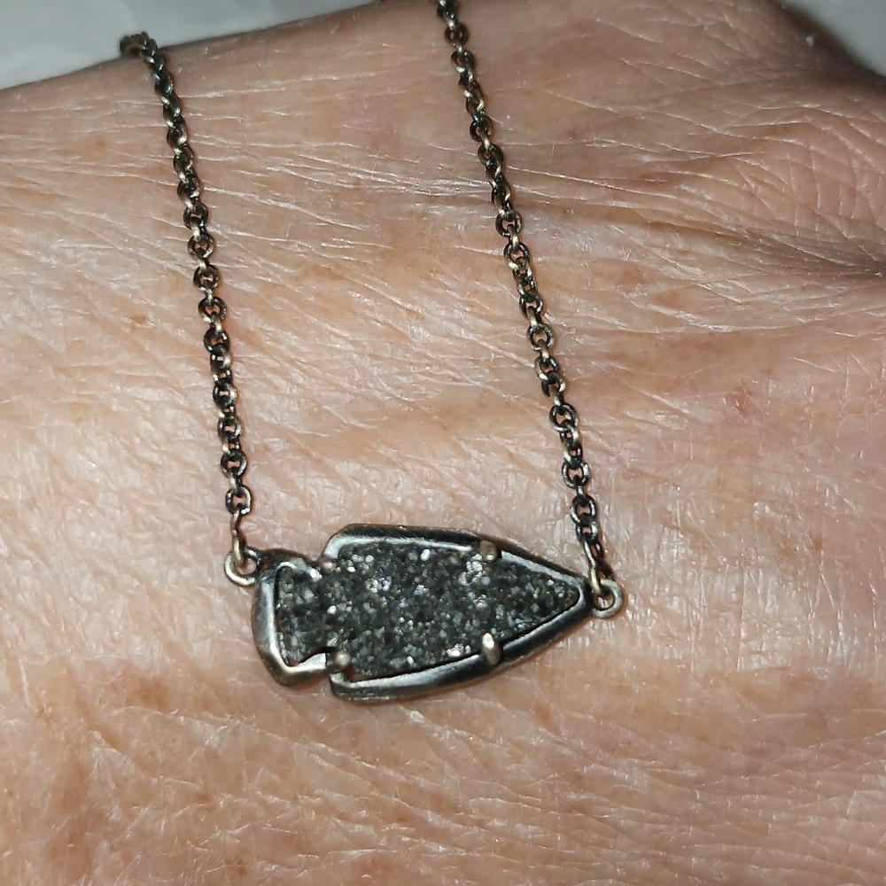 Kendra Scott Kasey Chocolate Druzy Arrowhead Necklace